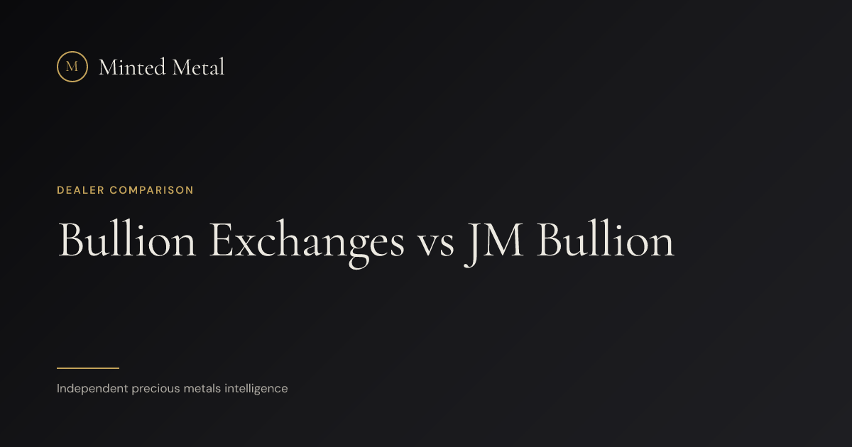 Jm Financial Ranking Bullion Exchanges vs JM Bullion (2026): Premiums & Verdict | Minted Metal